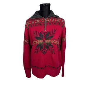 Vintage G.H. Bass Linen / Cotton Icelandic Hand Knit Holiday Sweater - Women’s M